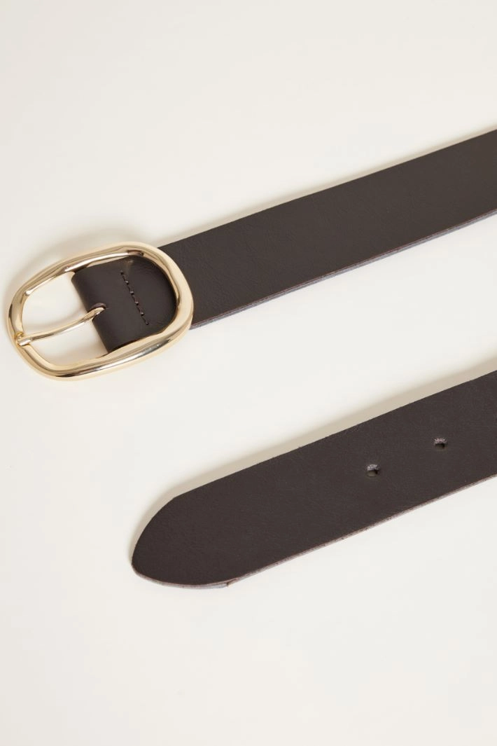 Leather belt - DARK BROWN