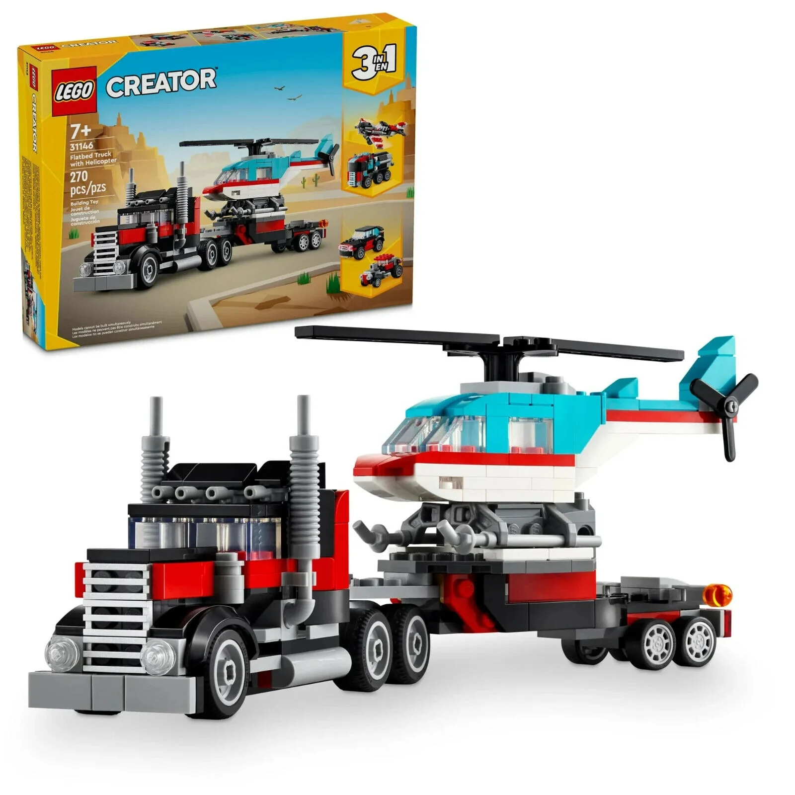 31146 Flatbed Truck with Helicopter LEGO