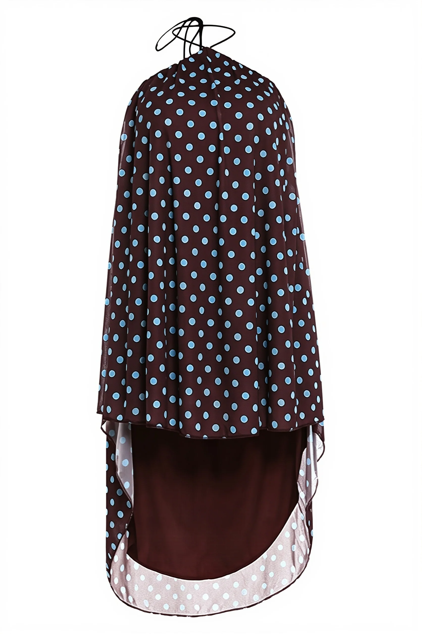 Tube Polka Dot Halter Cutout Back Mini Dress