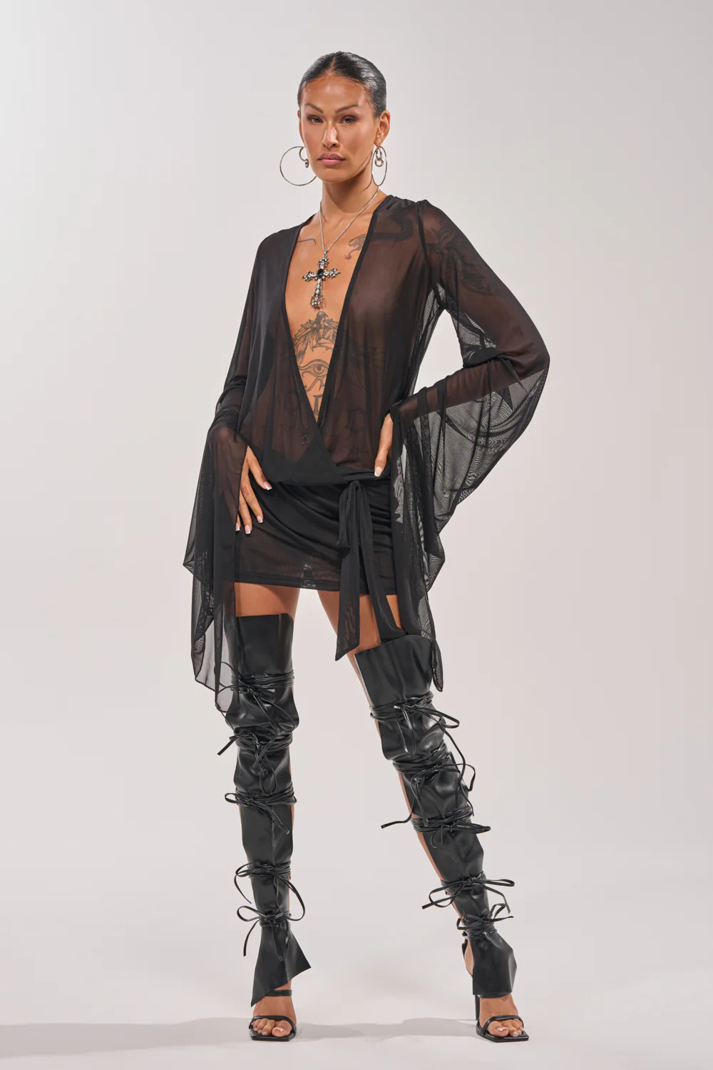 Sheer Affection Mesh Mini Dress