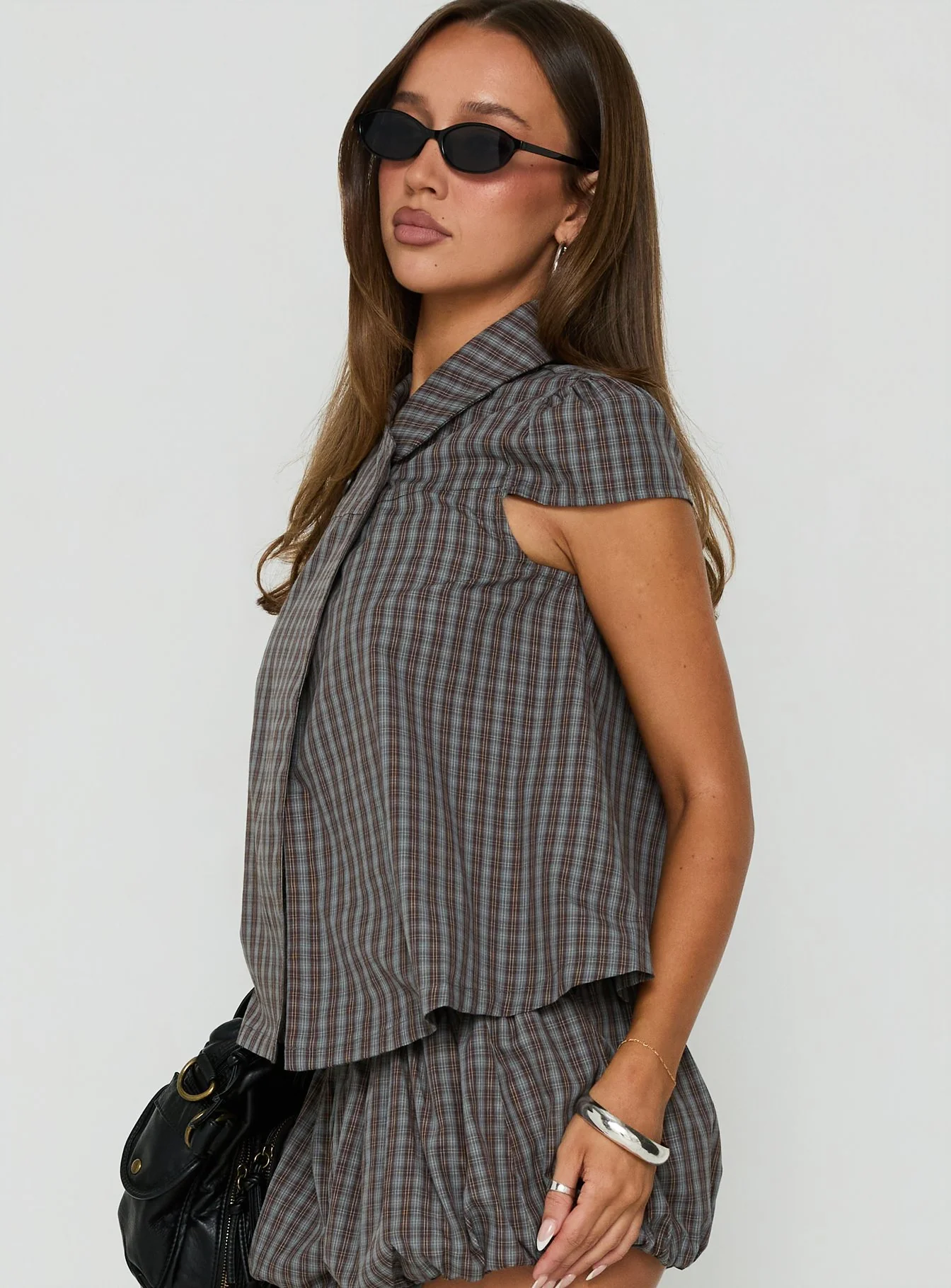 Tuckerr Trench Top Grey Check