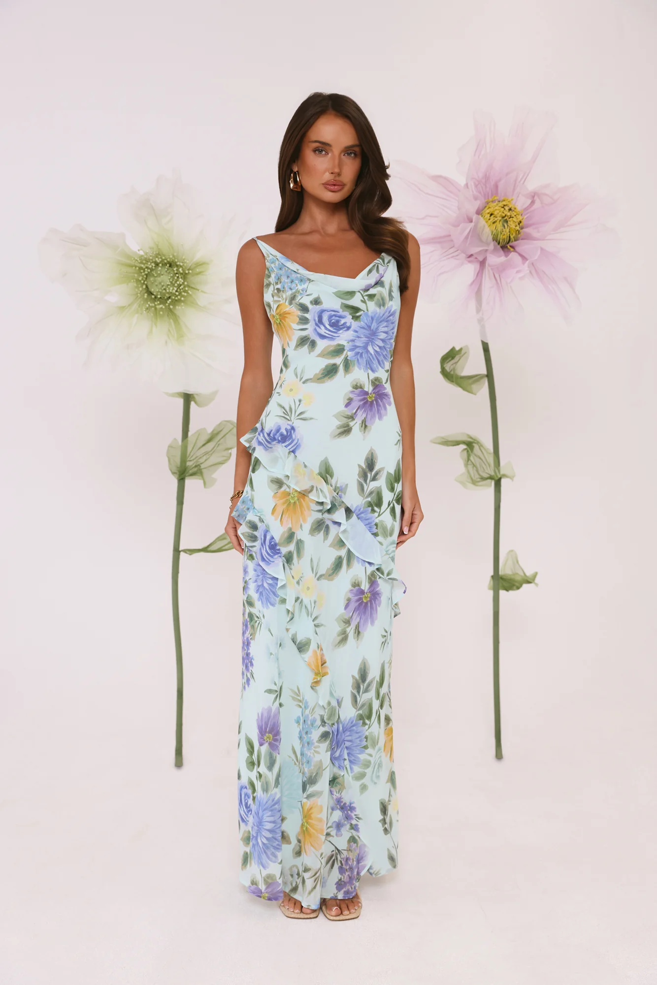 Petals Unfold Maxi Dress Print