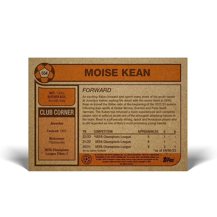 Topps UK - UCC Living Set Card #554 - Moise Kean