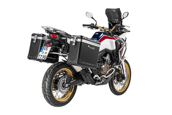 Touratech ZEGA Pro 31/38 suitcase - Gray support included - Black anodizedRef: Trt01089A / 01-402-6732-0
