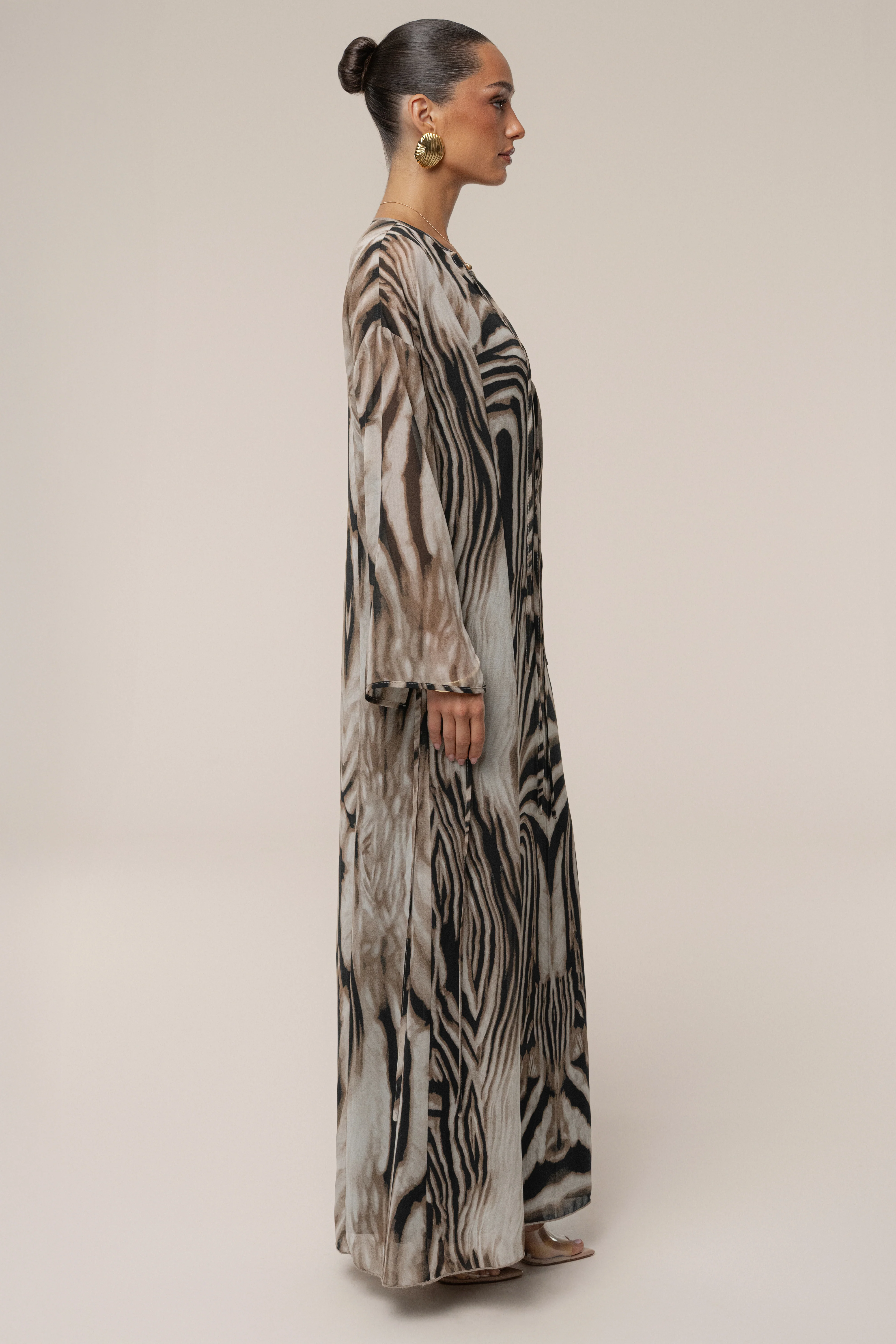 Brown Zebra Print New Vista Maxi Dress