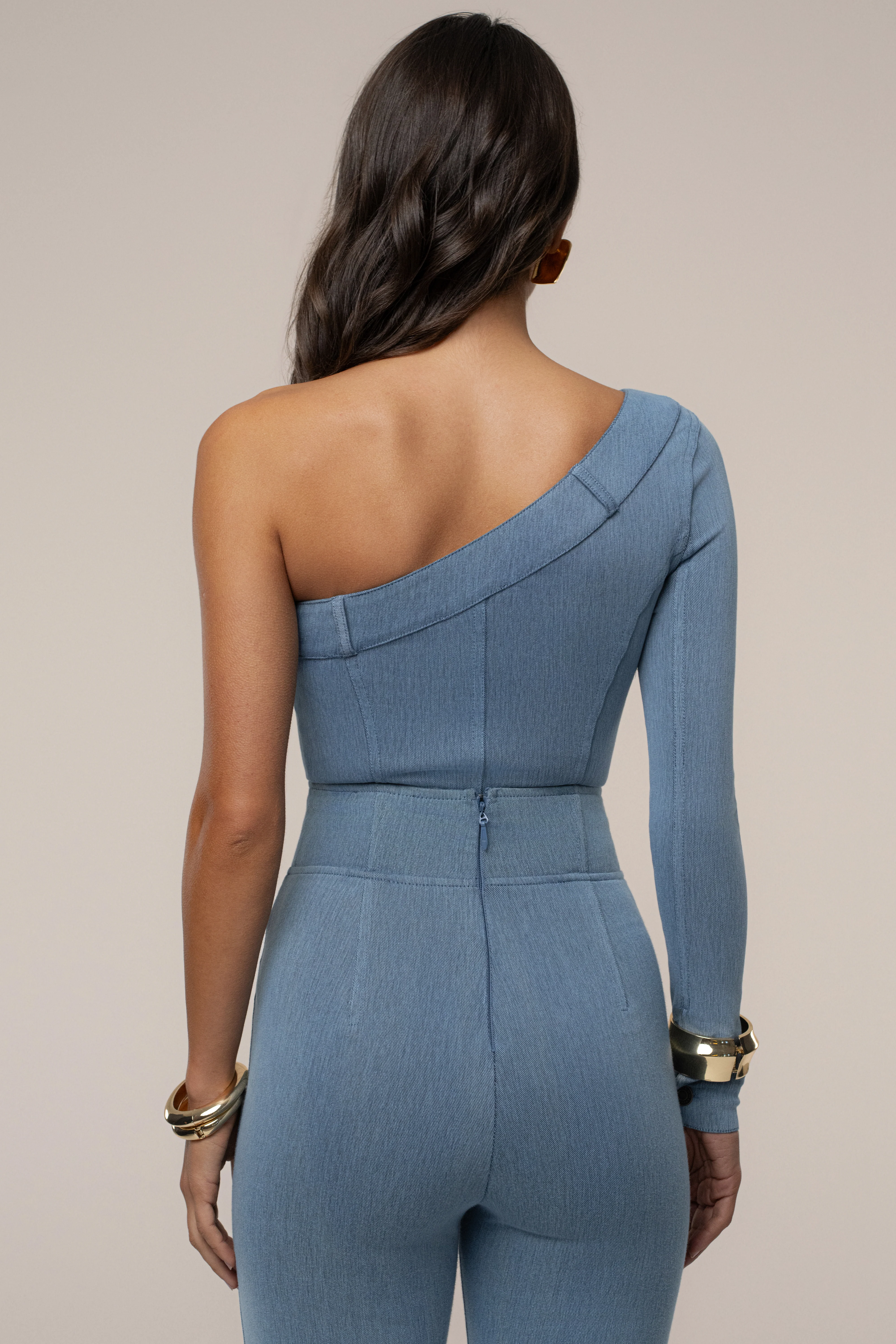 Medium Wash Button Me Up Bodysuit