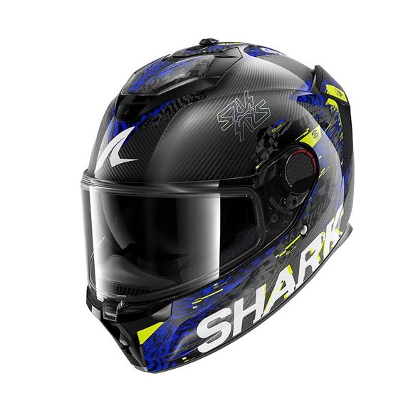 Shark SPARTAN GT PRO CARBON Full-Face Helmet - SPEED-VIB - Gray / BlueRef: SH1850