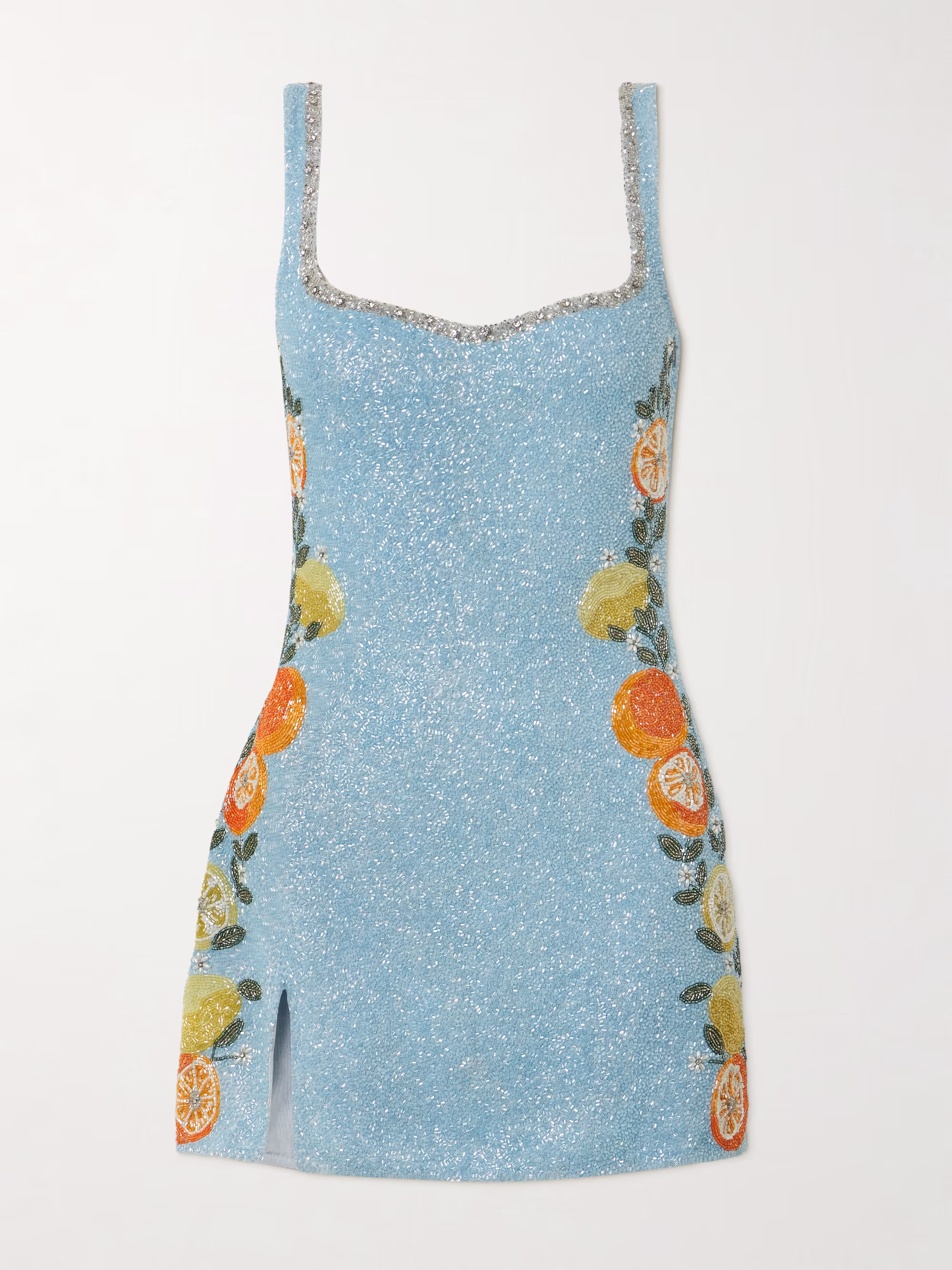 Capri crystal-embellished beaded tulle mini dress