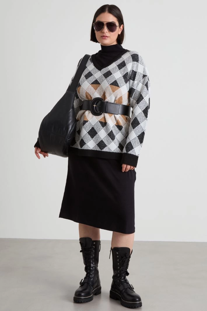 Knitted viscose dress - BLACK