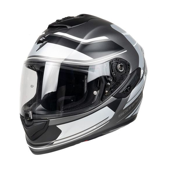 Full-Face Motorcycle Helmet Scorpion Exo EXO-1400 EVO AIR - VITTORIA - Gray / WhiteRef: SC0956