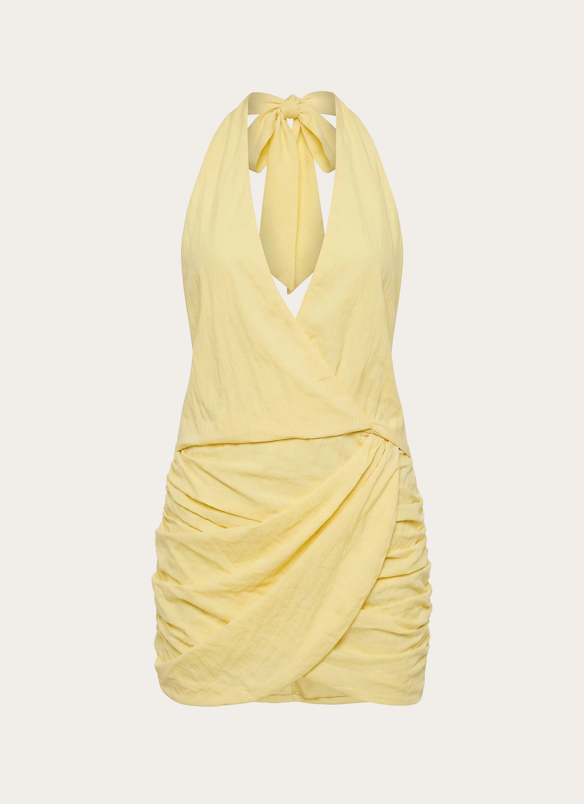 Asla Halter Mini Dress - Bright Lemon