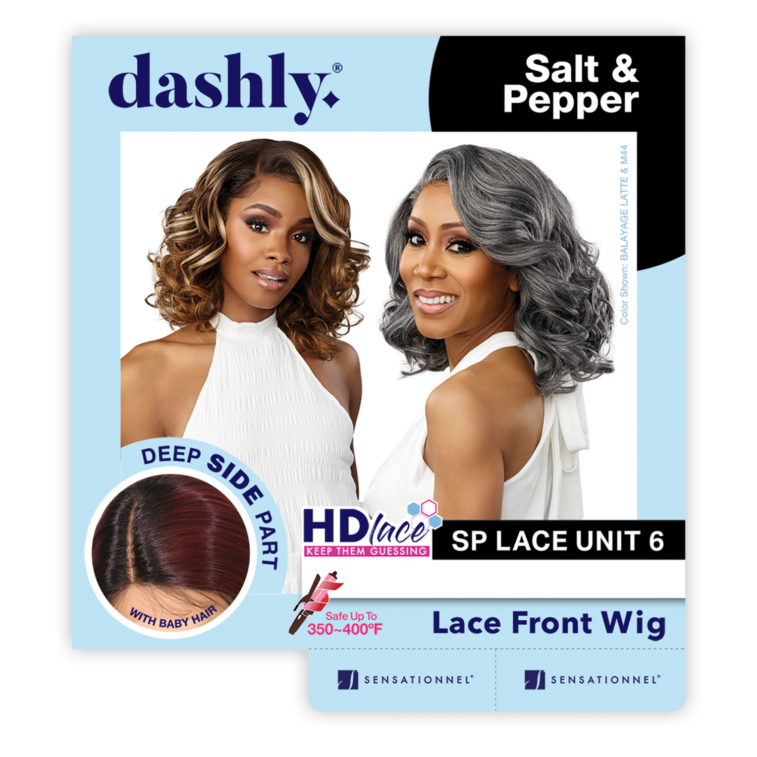 Sensationnel Dashly HD Lace Front Wig Salt N Pepper SP Unit 6