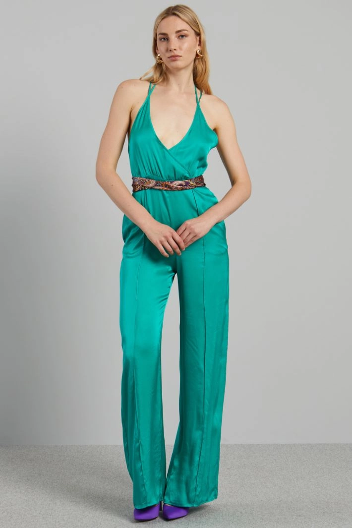 Crossed palazzo jumpsuit - JADE