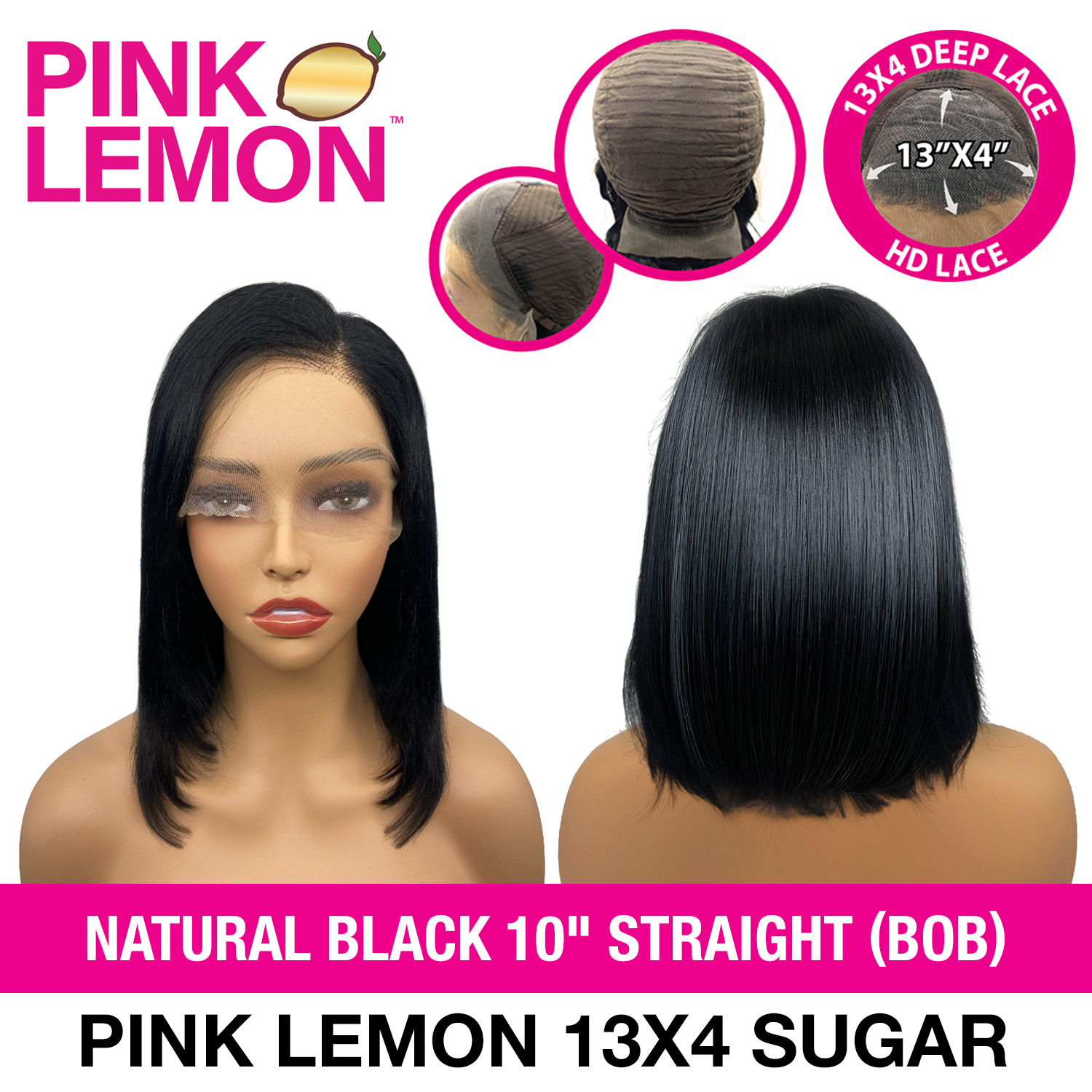 Pink Lemon Unprocessed Virgin Remi Human Hair 13X4 Full Lace Front Wig Sugar