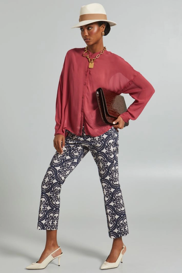 Straight trousers - BLUE WHITE