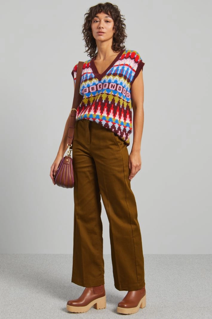 Straight cotton trousers - MUD