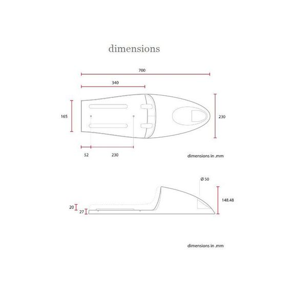 Brazoline CAFE RACER DELUXE Universal Comfort Seat - BlackRef: SCR2.1