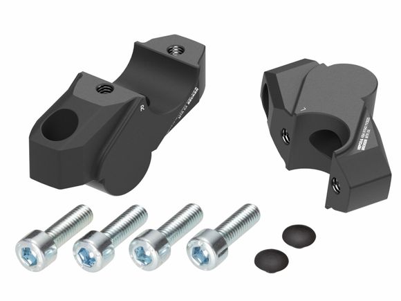 Hepco & Becker handlebar riser with offset 30 mm high and 25 mm back - blackRef : HBE02980A / 42454551 00 01