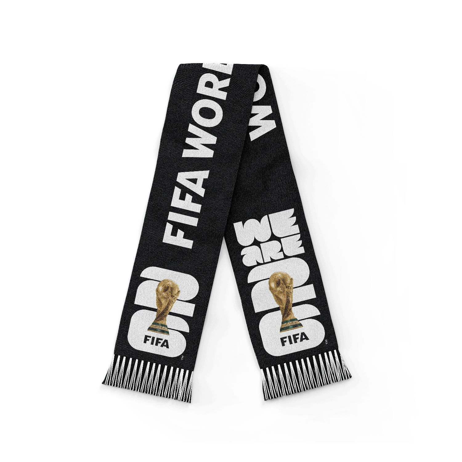 2026 Soccer Fan Collection Black and White Scarf