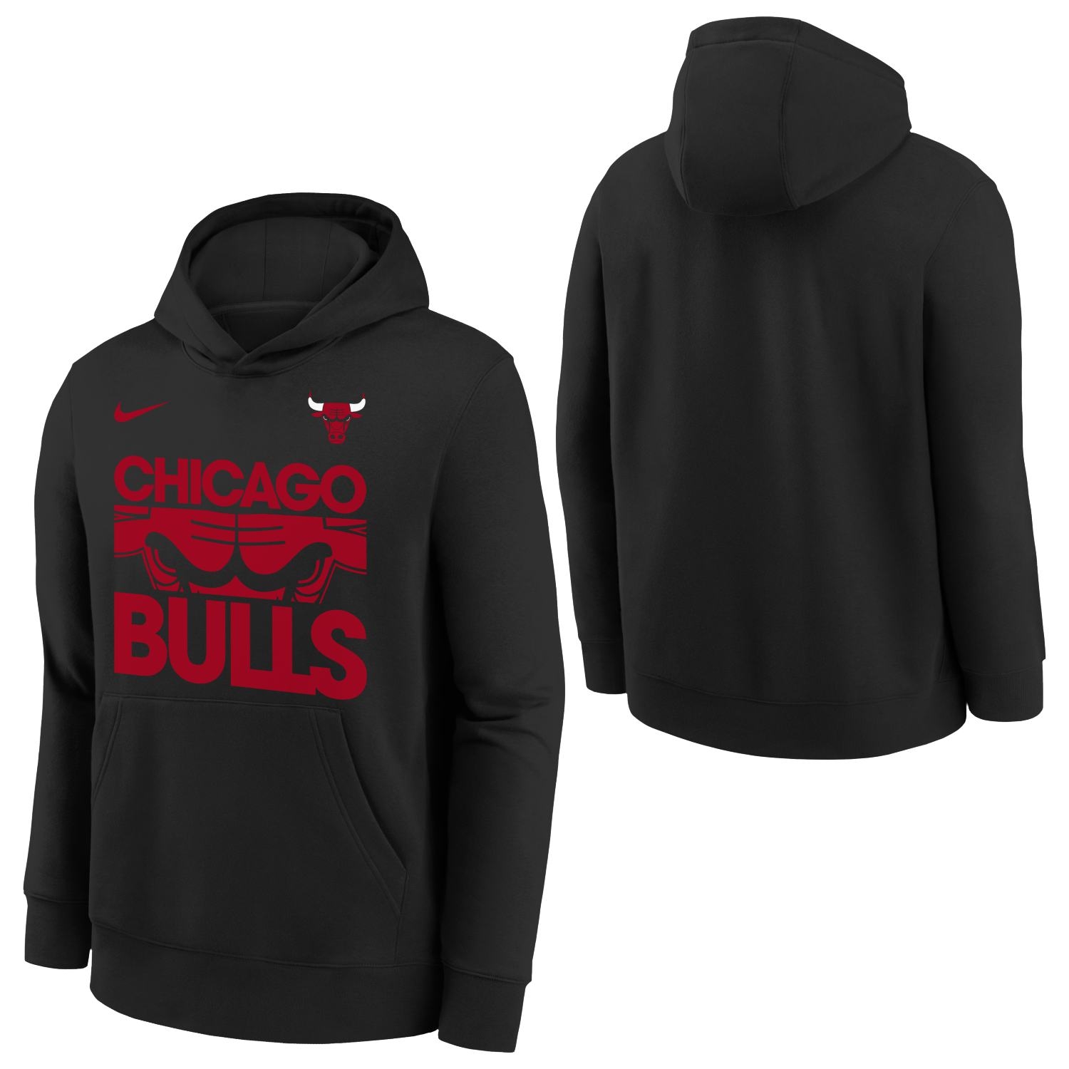 Chicago Bulls NBA Courtside Nike Club Hoodie Black (YOUTH)