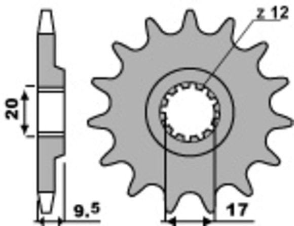 PBR Standard Steel Transmission Sprocket 2084 - 428Ref: Pbr01187A / 1077551001