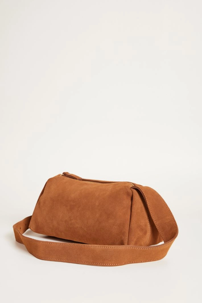 Suede shoulder bag - BROWN