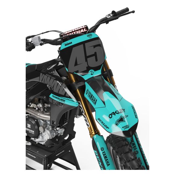 RiderUnik ZEBRA TEAL Decal Kit - Black / BlueRef: RU2944 / YA-ZEBRA T-4