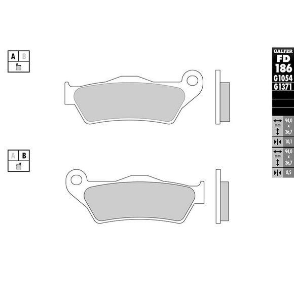 Galfer Organic Rear Brake PadsRef: FD186G1054