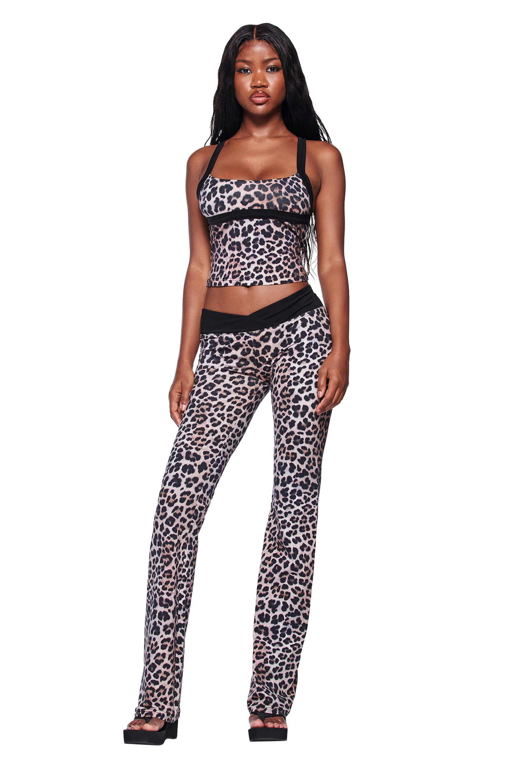 Blare Halter Strap Top - Leopard