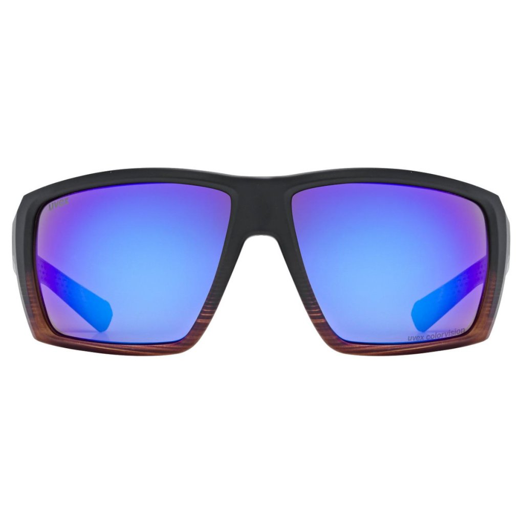 Uvex mtn venture CV Glasses - black demi matt/mirror blue colorvision