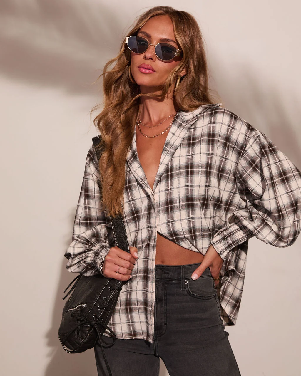 Chic Chapter Plaid Button Down Top