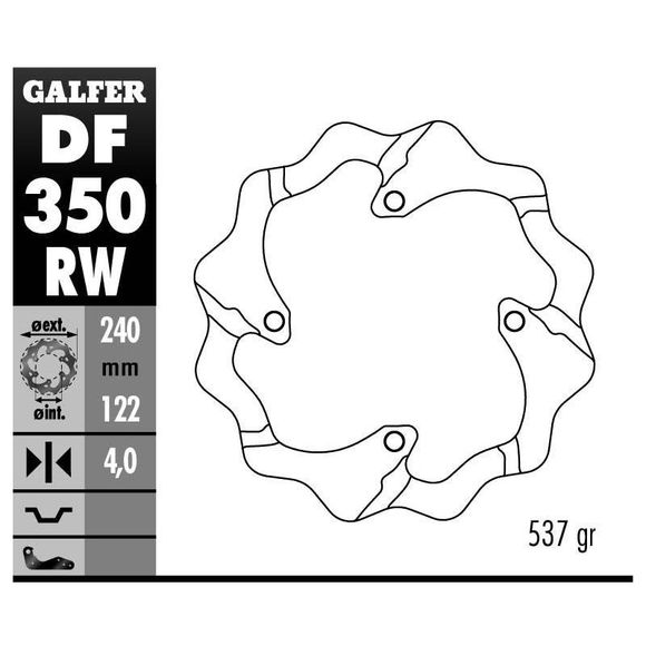 Wave Galfer Fixed brake disc - rearRef: GAL0005 / DF350RW