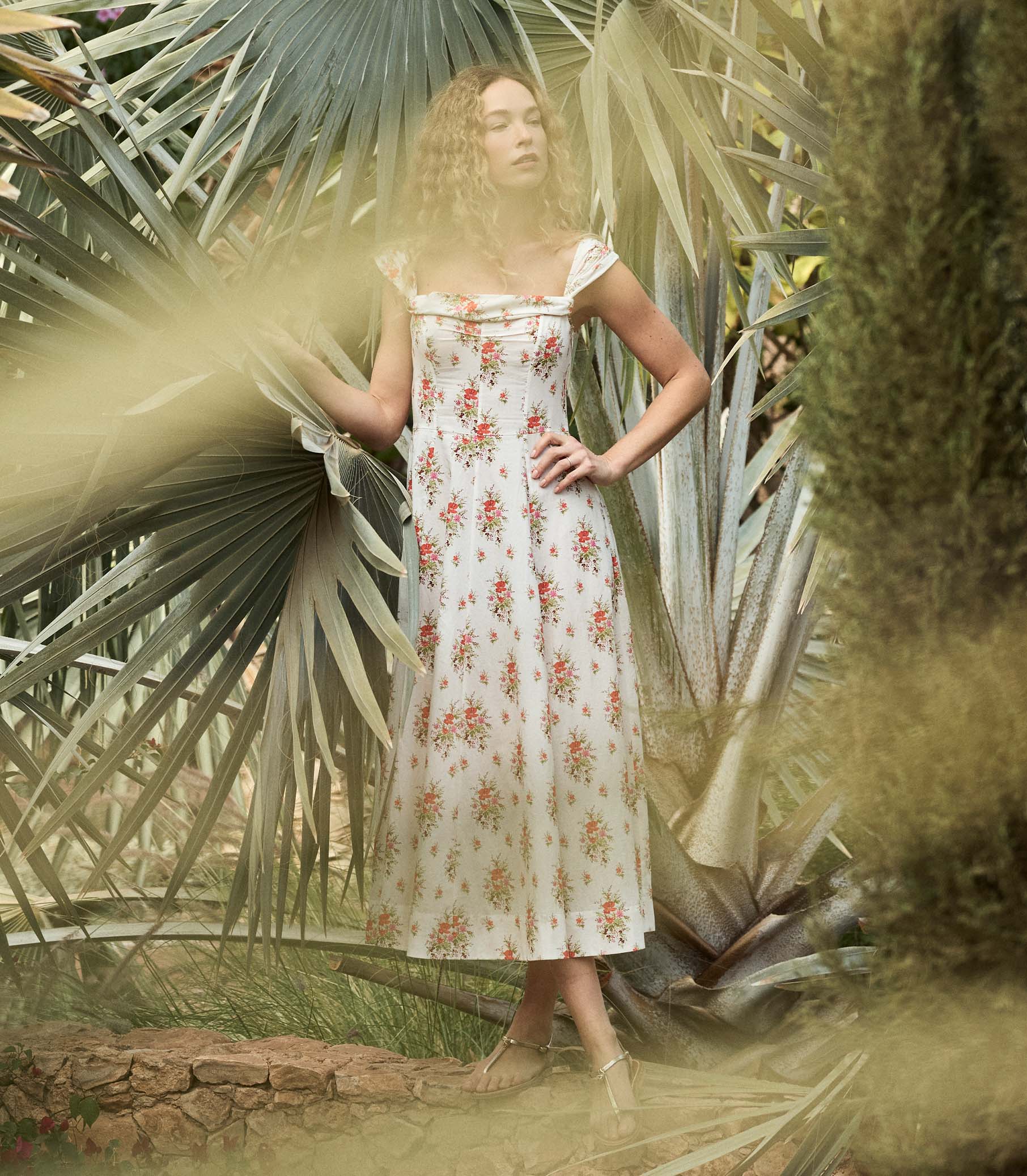 Clea Midi Dress - Rose Petit Bouquet de Chamonix
