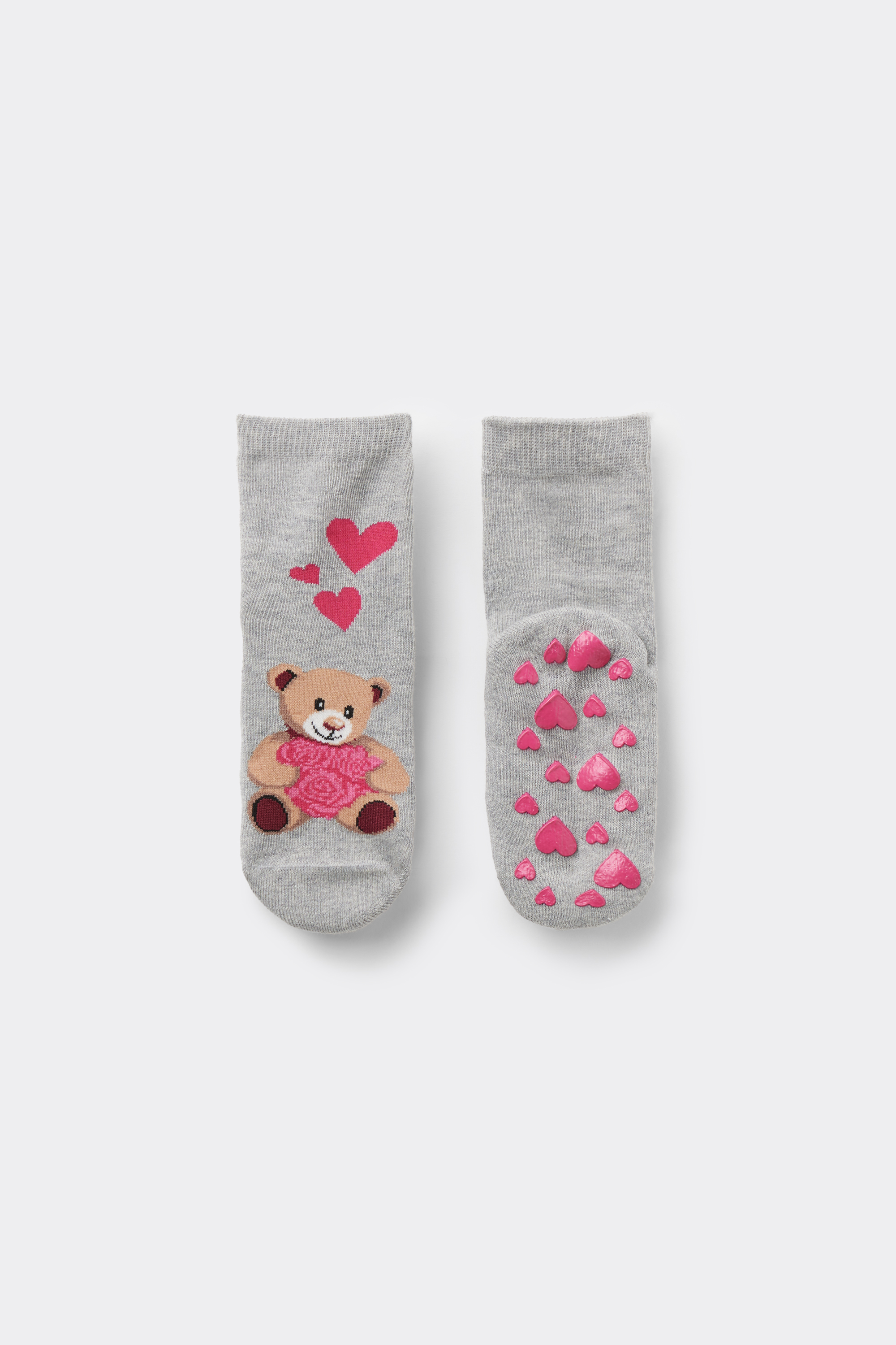 Girls’ Lightweight Patterned Non-Slip Cotton Socks