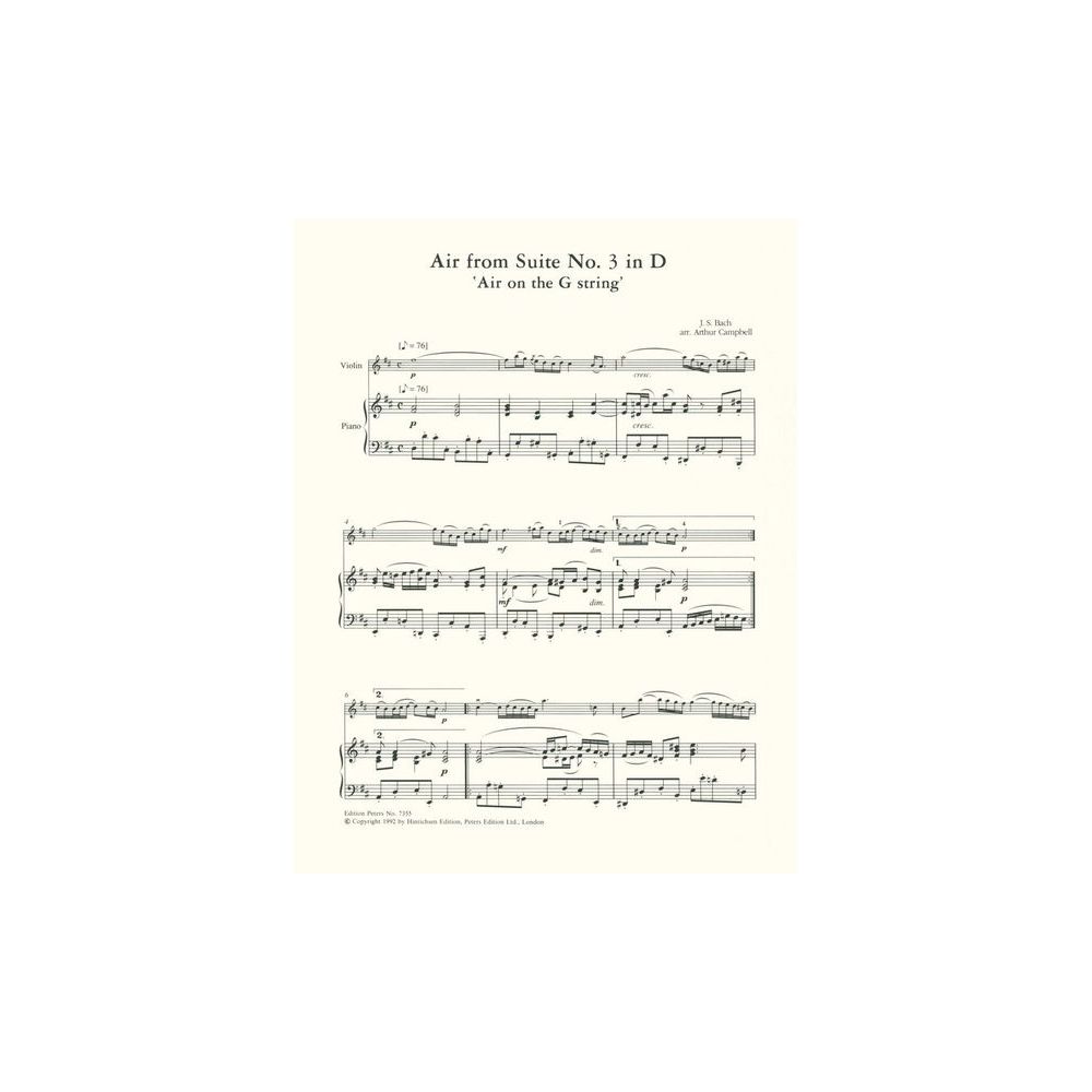 Edition Peters Bach Air D