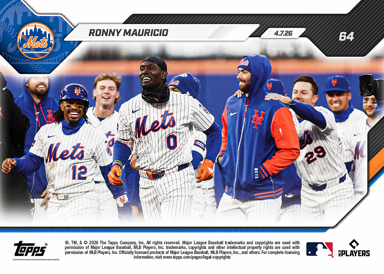 Ronny Mauricio - 2026 MLB Topps NOW® - Card 64 - PR: 455