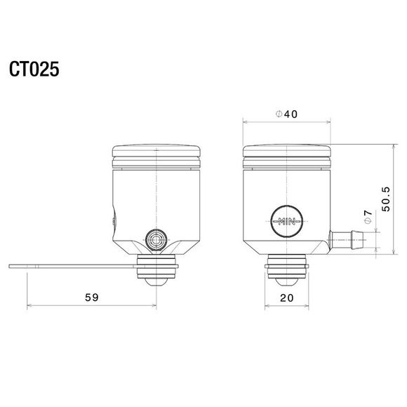 Bocal de maître cylindre Rizoma pour embrayage - GrisRef : RZ0021
