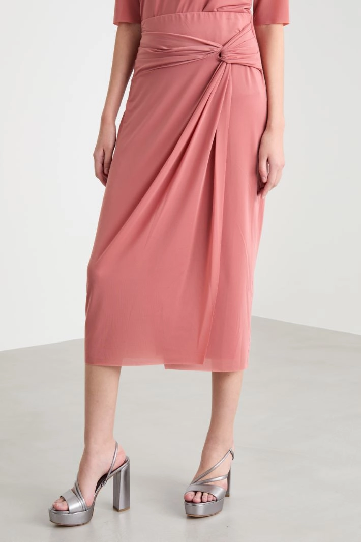 Draped pencil skirt - PINK