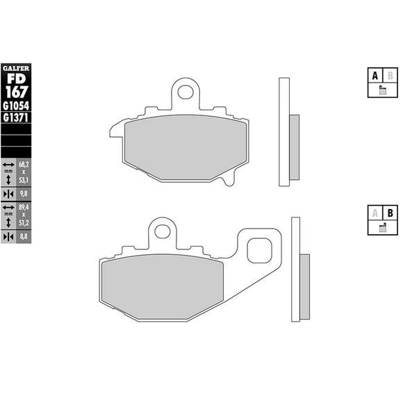 Galfer Sinter Metal Sintered Rear Brake PadsRef: FD167G1054