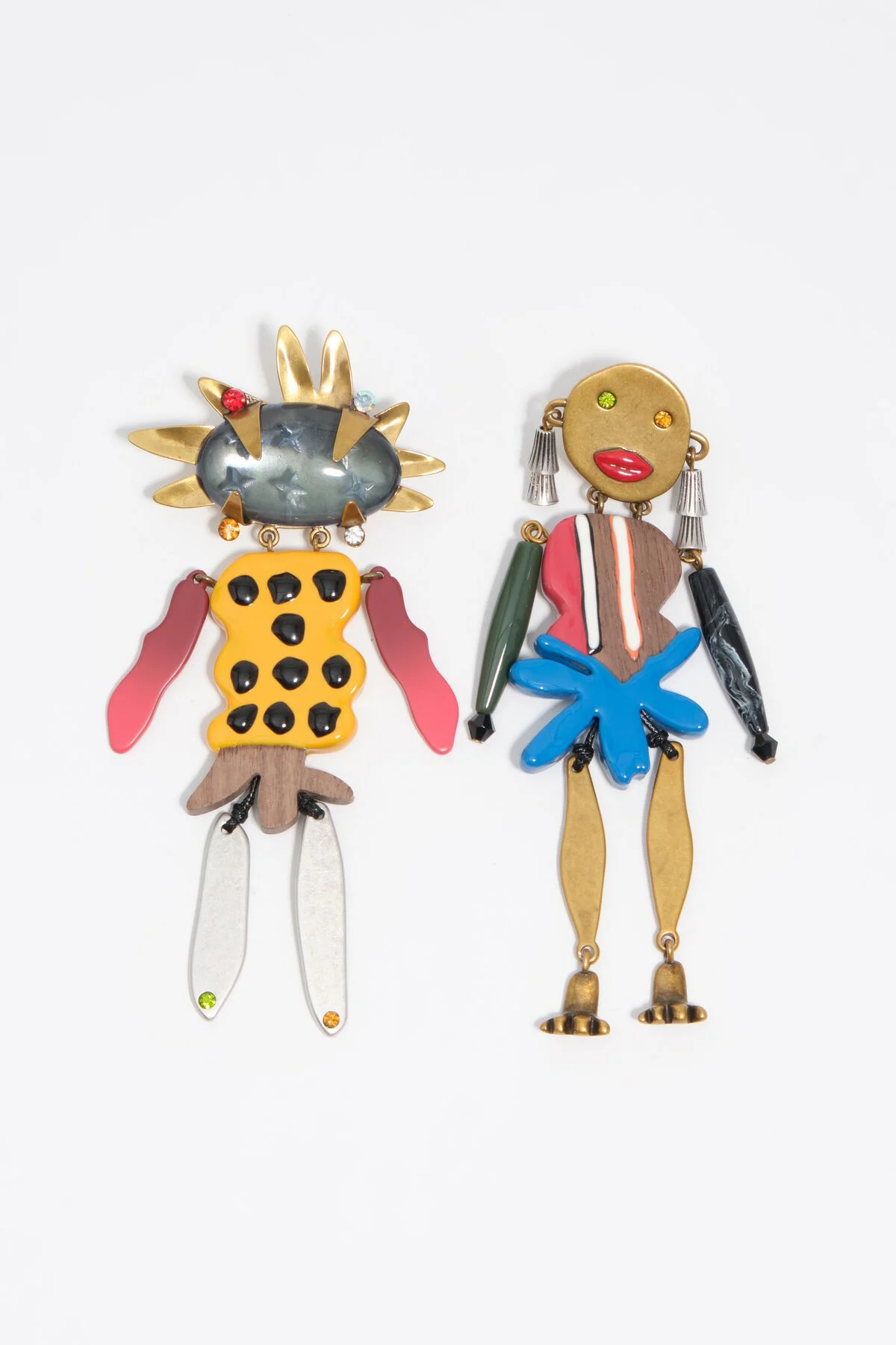 Aged gold dancer earrings