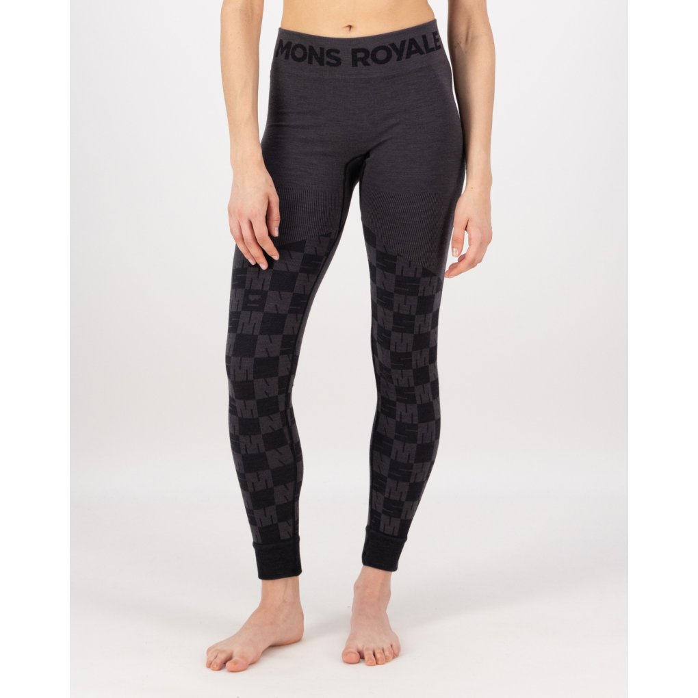 Mons Royale Ascender Merino Seamless Leggings Women - forged iron / black