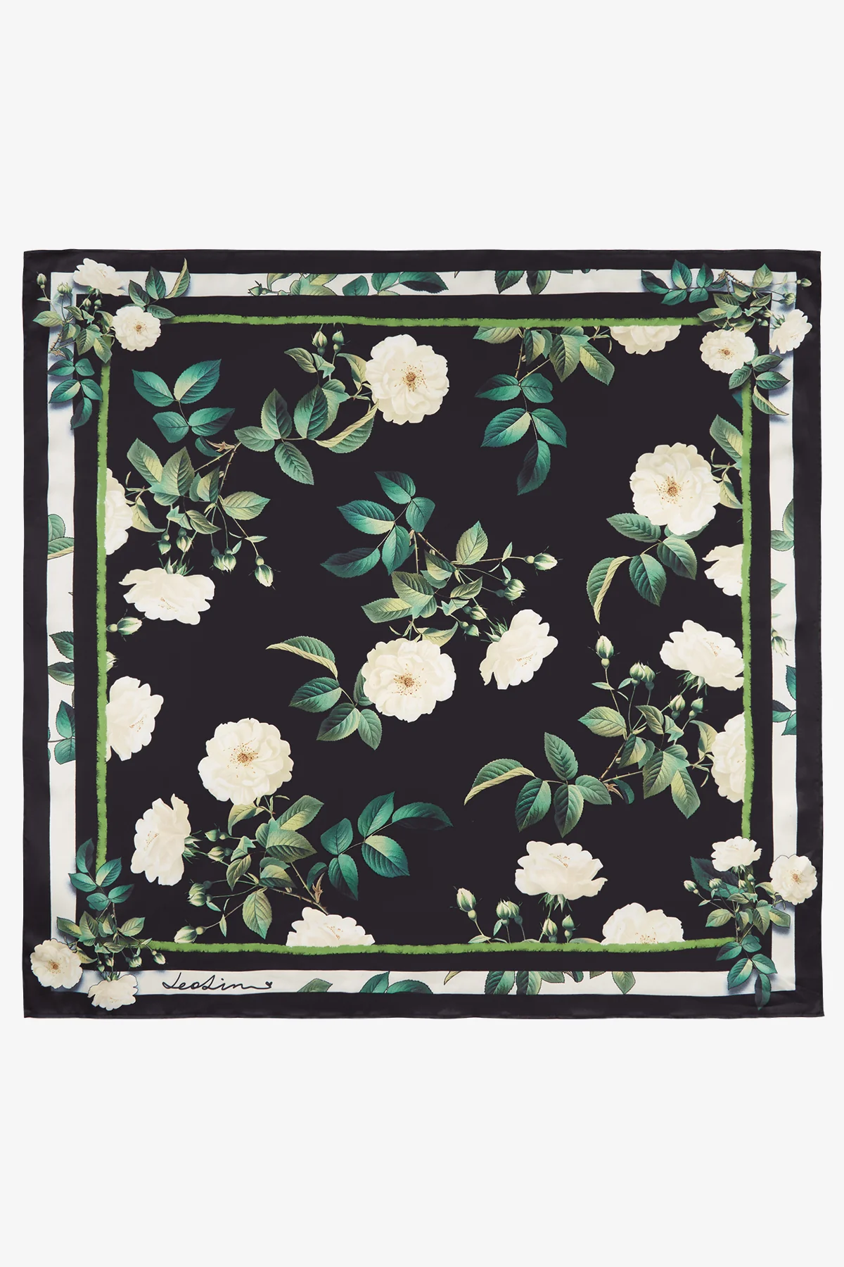 Small Scarf - White Rose Print