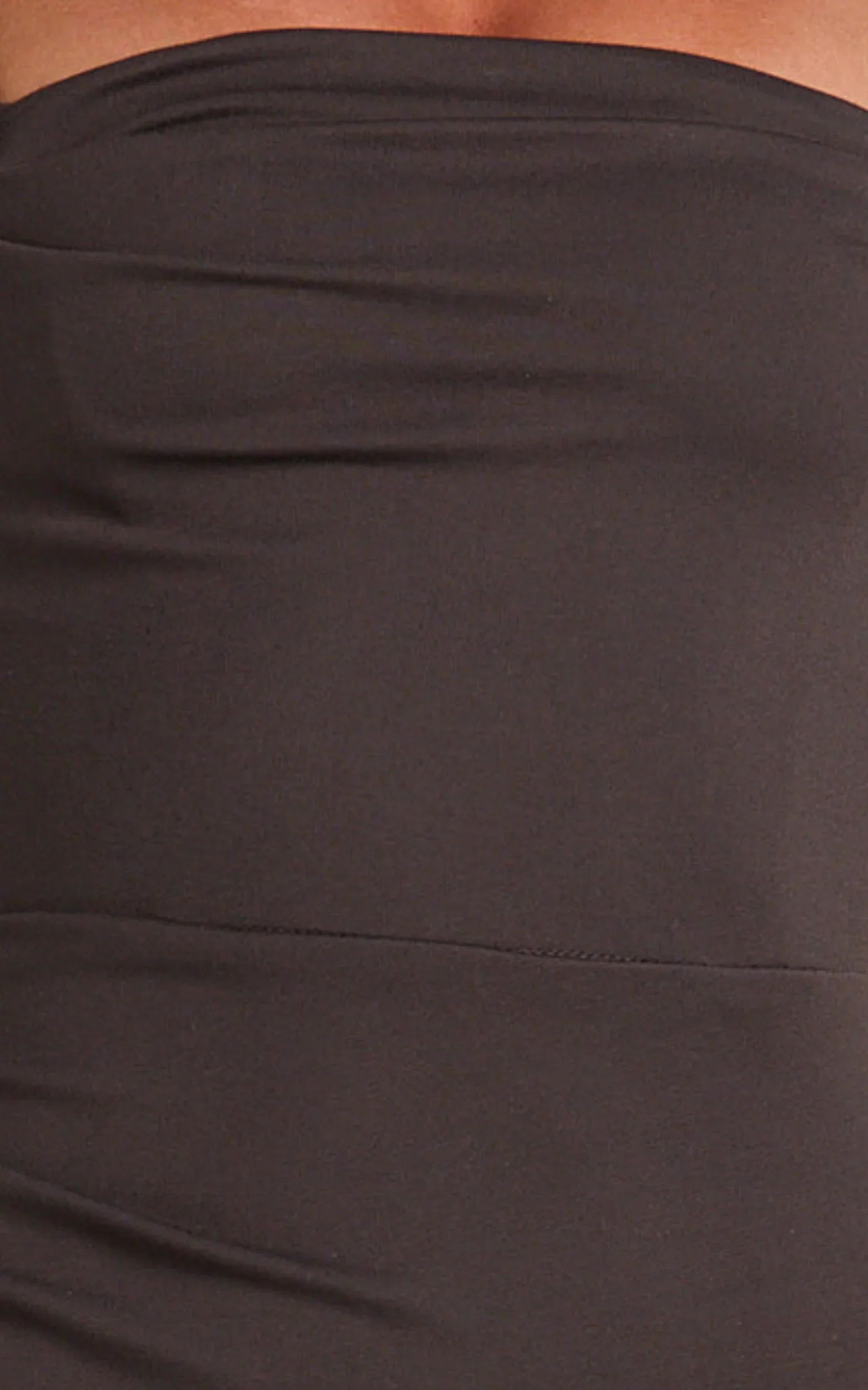 Tiffy Midi Dress - Square Neck Ruched Bodycon Dress in Chocolate