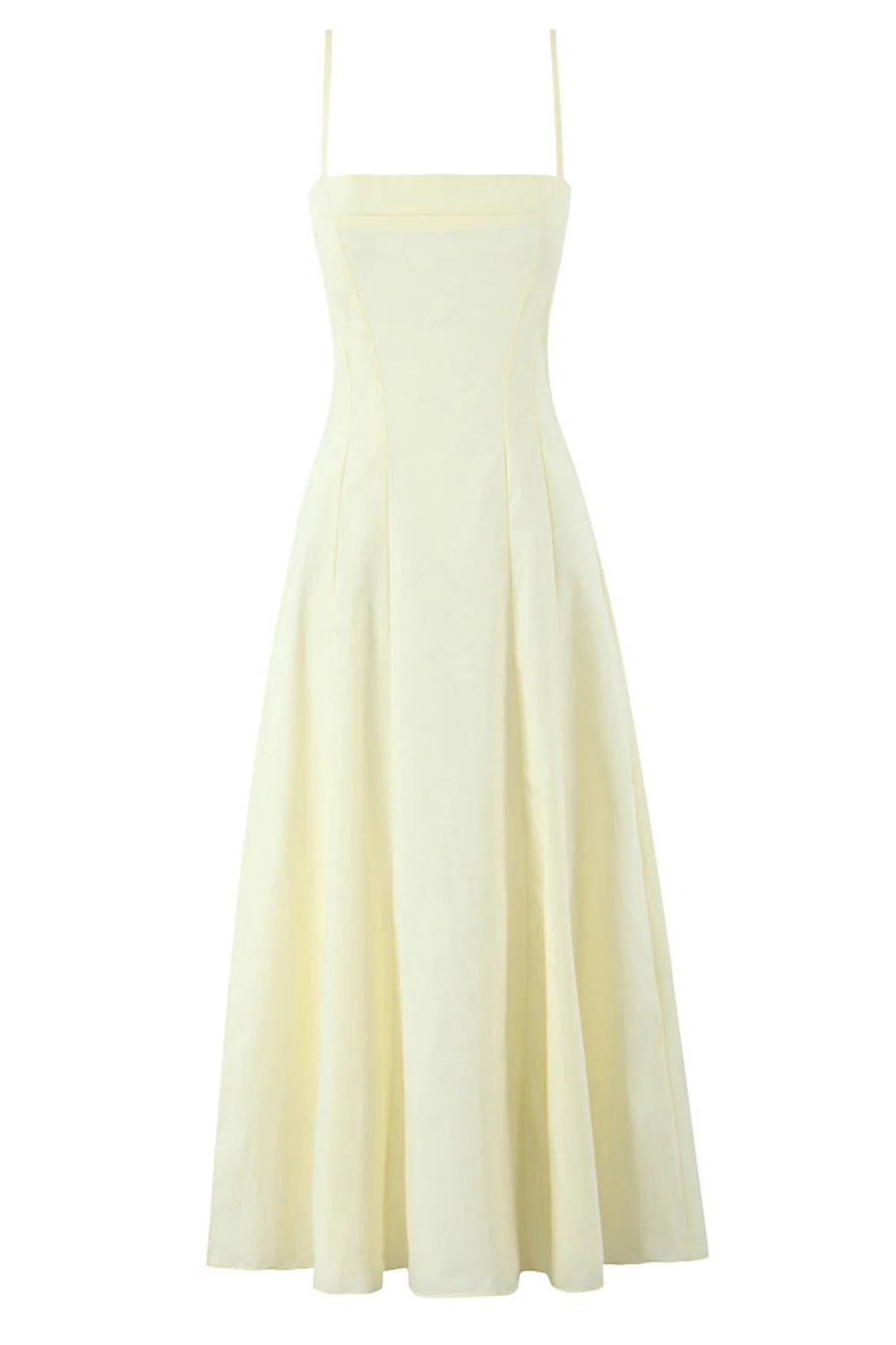 Blue Spaghetti Strap Long Summer A-line Dress