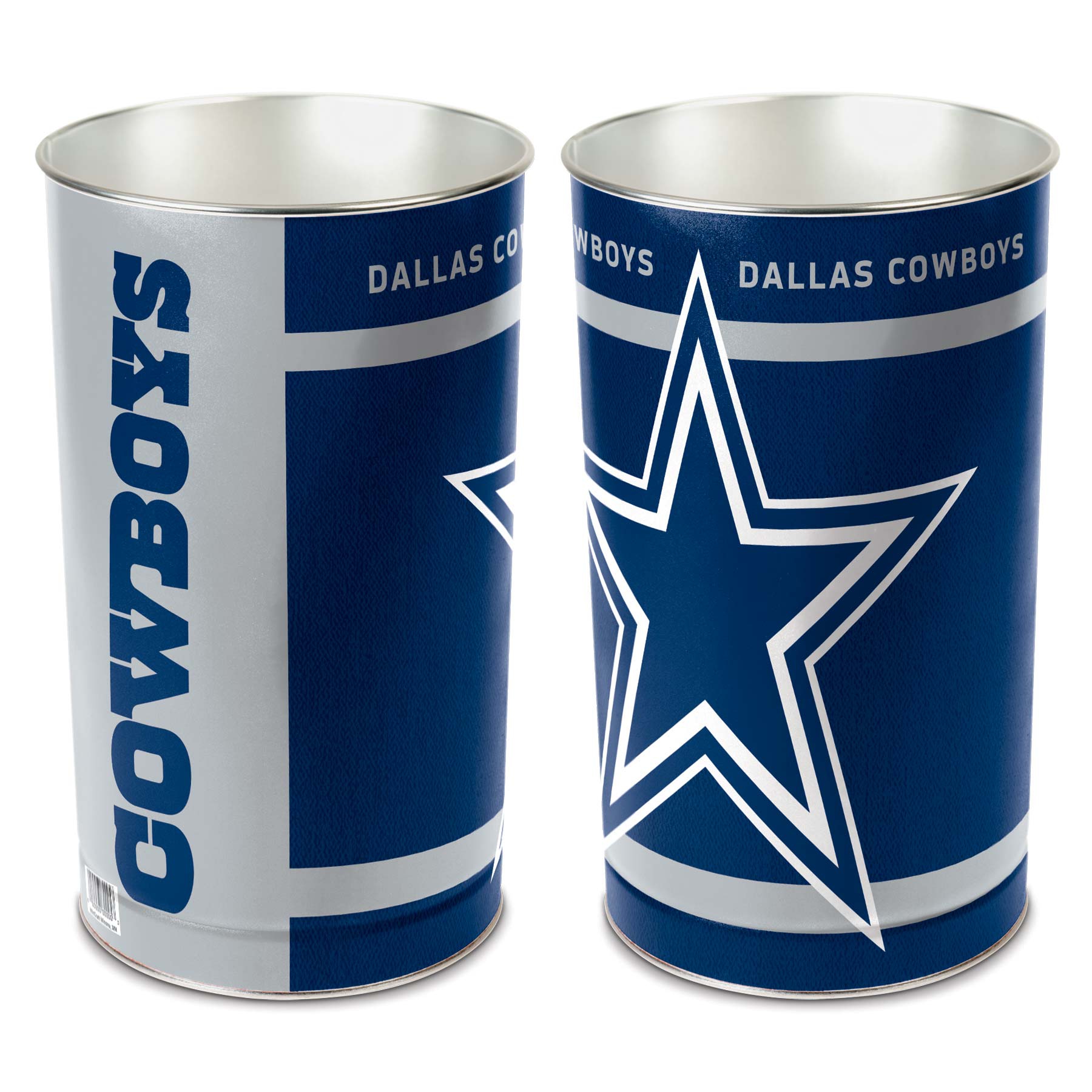 Dallas Cowboys Metal NFL Wastebasket