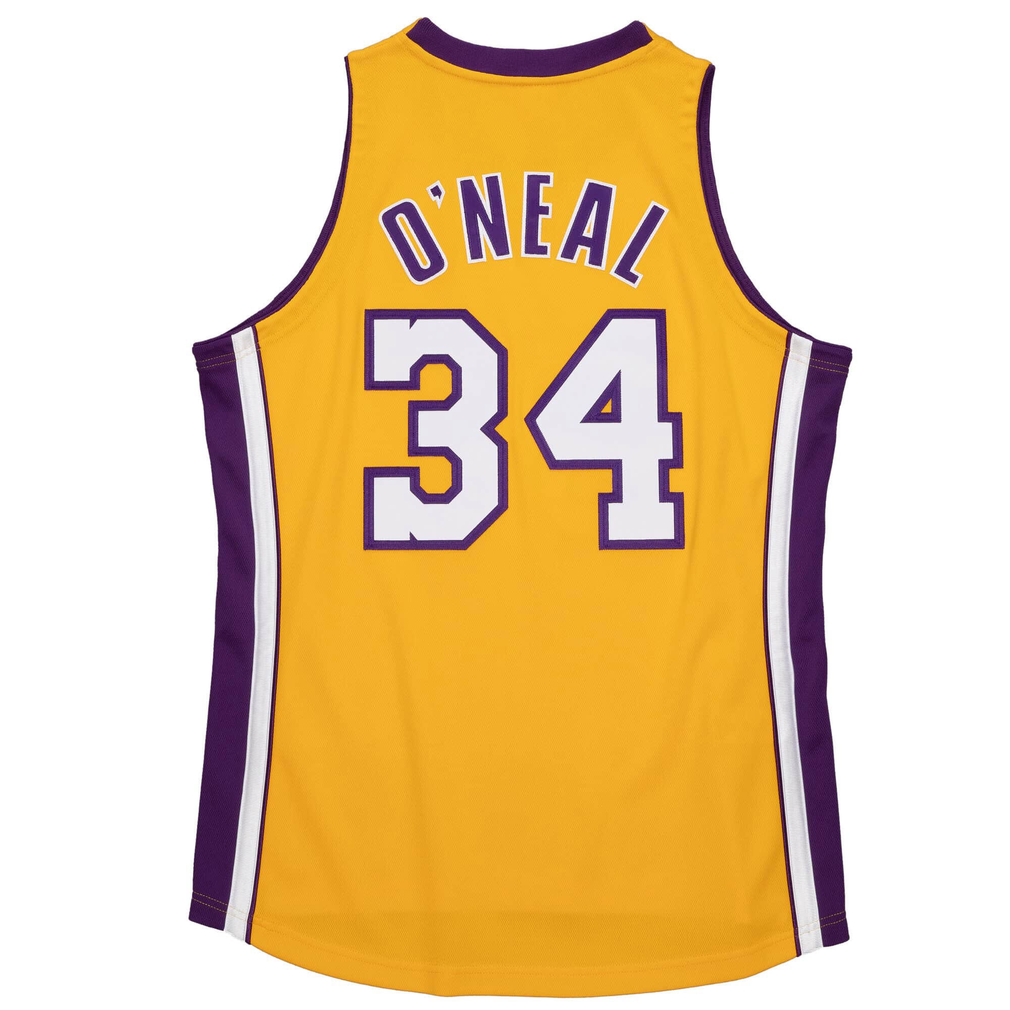 Shaquille O'Neal #34 Los Angeles Lakers 2001-02 Mitchell & Ness Authentic NBA Jersey Yellow
