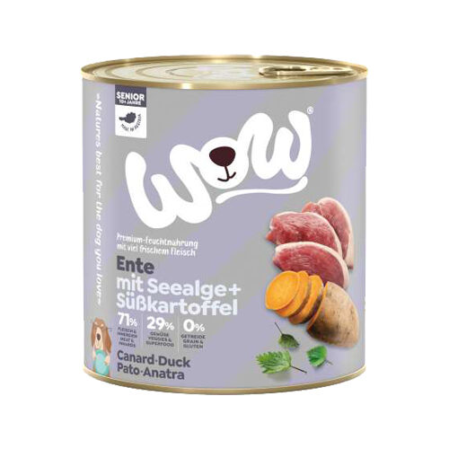 WoW Senior Dog Food - Canned - Duck - 6 x 800 g