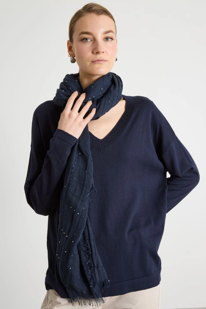 Micro-sequin stole - BLUE