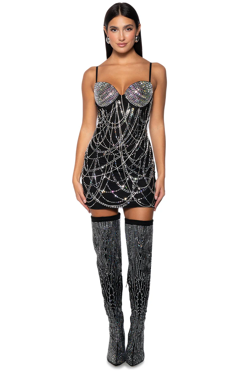 Top Tier Embellished Mini Dress