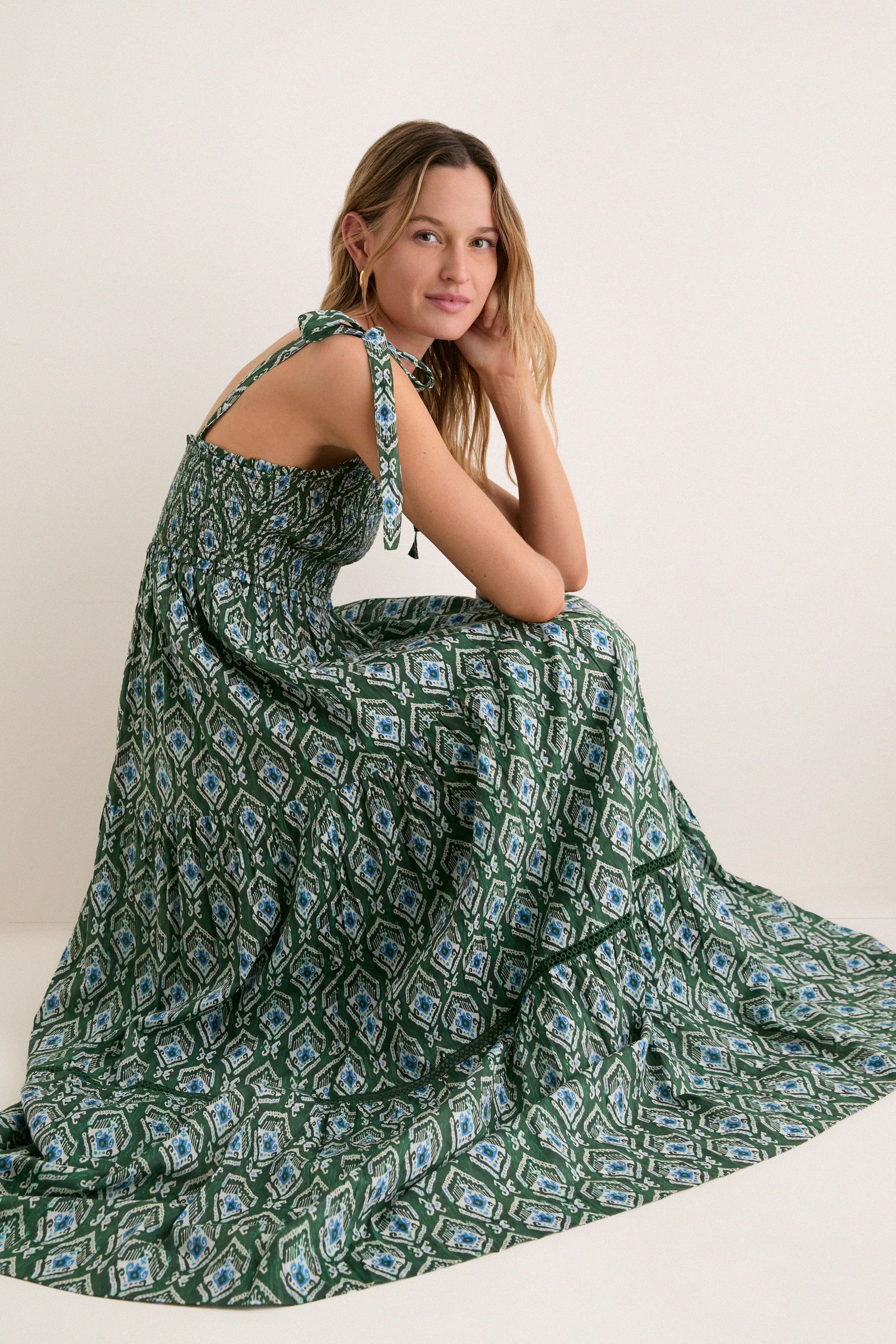 Green Indra Reece Maxi Dress